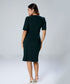 High Neck Midi Length Formal Green Dress